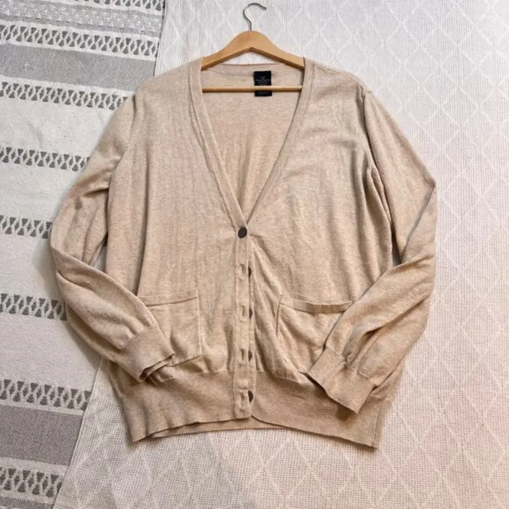 Faded Glory Cardigan Y2K Normcore Grandpacore Academia Heritage Cotton Pocket XL - Picture 2 of 8